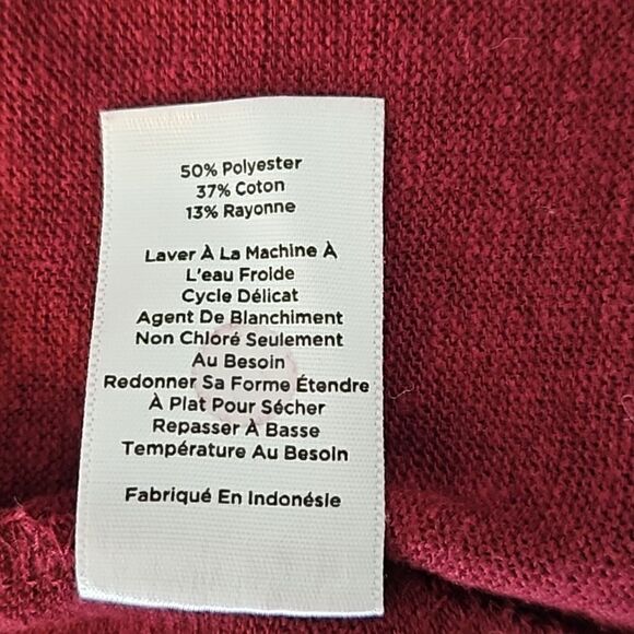 Talbots Women's Petite 3/4 Sleeve Open Cardigan Sweater Burgundy M - Picture 9 of 9